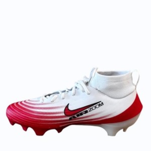 Nike Zoom Air Vapor Pro 1 Football Cleats White Red Mens Size 7.5 FB3298-102 - Picture 4 of 9